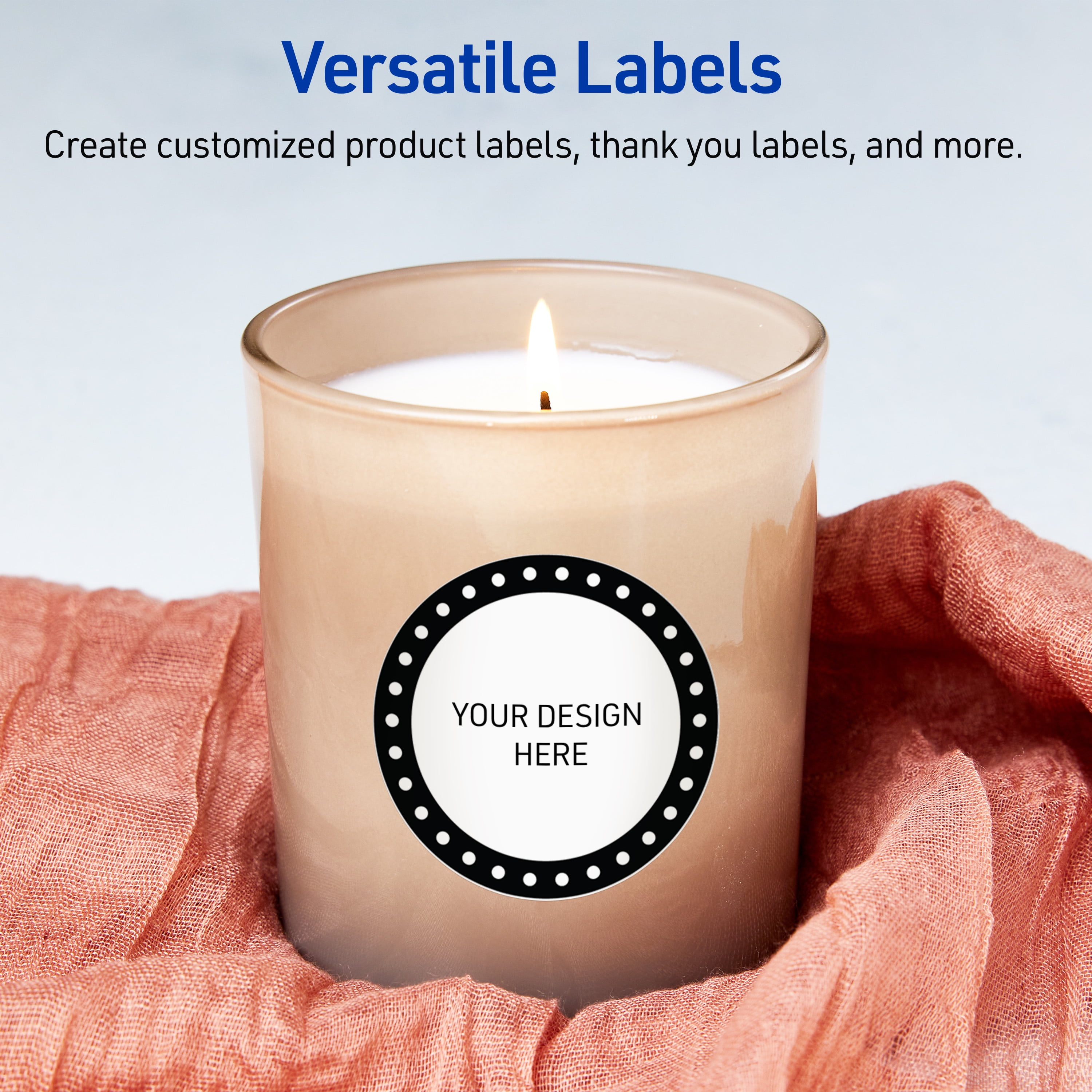 Avery 3" Diameter Labels, Black and White Polka Dots, 60 ct, Glossy, Black & White Polka Dots