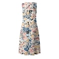 thumbnail image 6 of VBVC Women's Floral V-Neck Maxi Dress,Sleeveless Button Detail Flowy Dress For Women,Ladies Summer A-Line Beach Boho Sundress with Pockets,Pink,S-5XL, 6 of 6