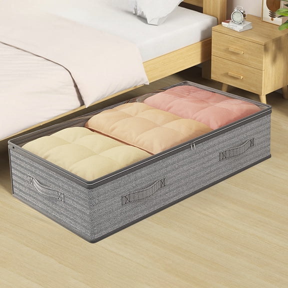 Under Bed Storage Organizer - Breathable Fabric, Transparent Window, Foldable Design, Space-saving Closet Solution