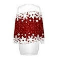 thumbnail image 5 of Fiaer Christmas Themed Dresses for Women Casual Long Sleeve Party Tunic Dress Snowflake Graphic Winter Holiday Party Pullover Dress XXL, 5 of 5