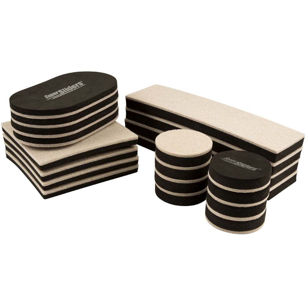 Super Sliders 5 3/4 x 9 1/2 Oval Reusable Furniture Sliders for Hard Surfaces 8 Pack Effortless Moving and Surface Protection Brown