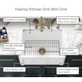 thumbnail image 3 of Whitehaus Collection 24" Reversible Single Bowl Fireclay Kitchen Sink with Grid: Three Edge Frame, Plain Front Apron, 3 of 6