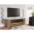 thumbnail image 5 of Signature Design by Ashley Wide Electric Fireplace Insert with Remote, Black, LED Flame Heater with Crystals and Stones, Heats up to 1,000 sq ft, 5 of 7