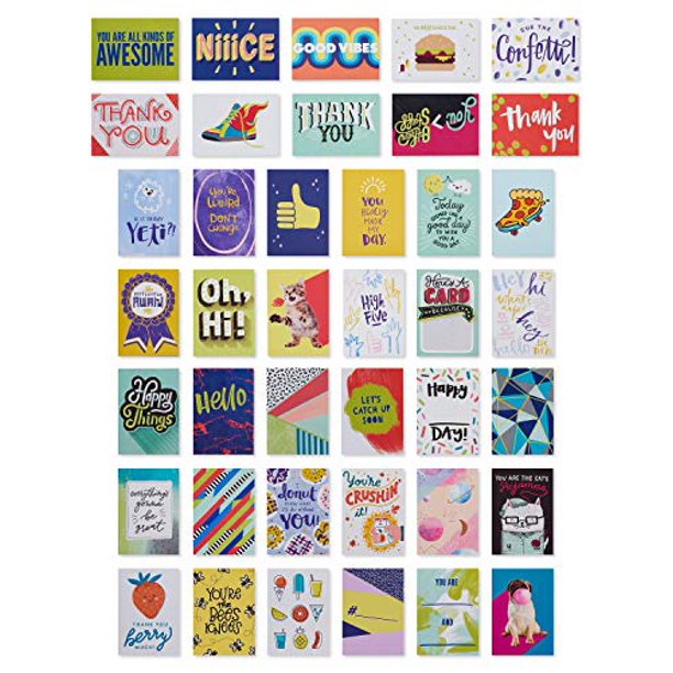 American Greetings Mini Note Cards for Kids, Happy Vibes (40Count