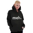 thumbnail image 3 of Meh Careless Sarcastic Satire Funny Unisex Plus Fleece Graphic Hoodie Brisco Brands 2X, 3 of 5