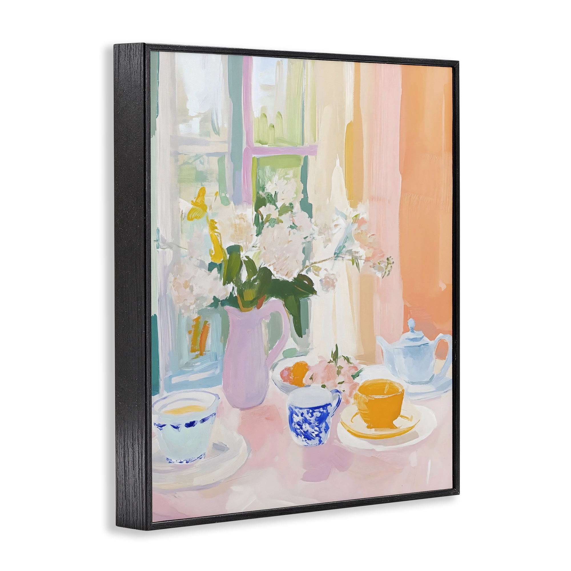 Stupell Industries Breakfast Still Life Abstraction Black Framed Giclee Art, design by The Prints Vibe