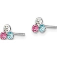 thumbnail image 2 of Sterling Silver Madi K Rh-Plated Post Multi Colored Crystal Stud Earrings (5.1 X 5.55) Made In Thailand qgk187, 2 of 5