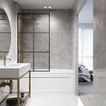 thumbnail image 5 of VIGO Ventana 34 in. W x 74 in. H Framed Fixed Shower Screen Door in Matte Black with 3/8 in. (10mm) Clear Glass, 5 of 12