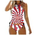 thumbnail image 1 of YDLCAFD Easter Women's Split Swimsuit Set Independent Day Printed Split Bikini Beach Set, 1 of 4