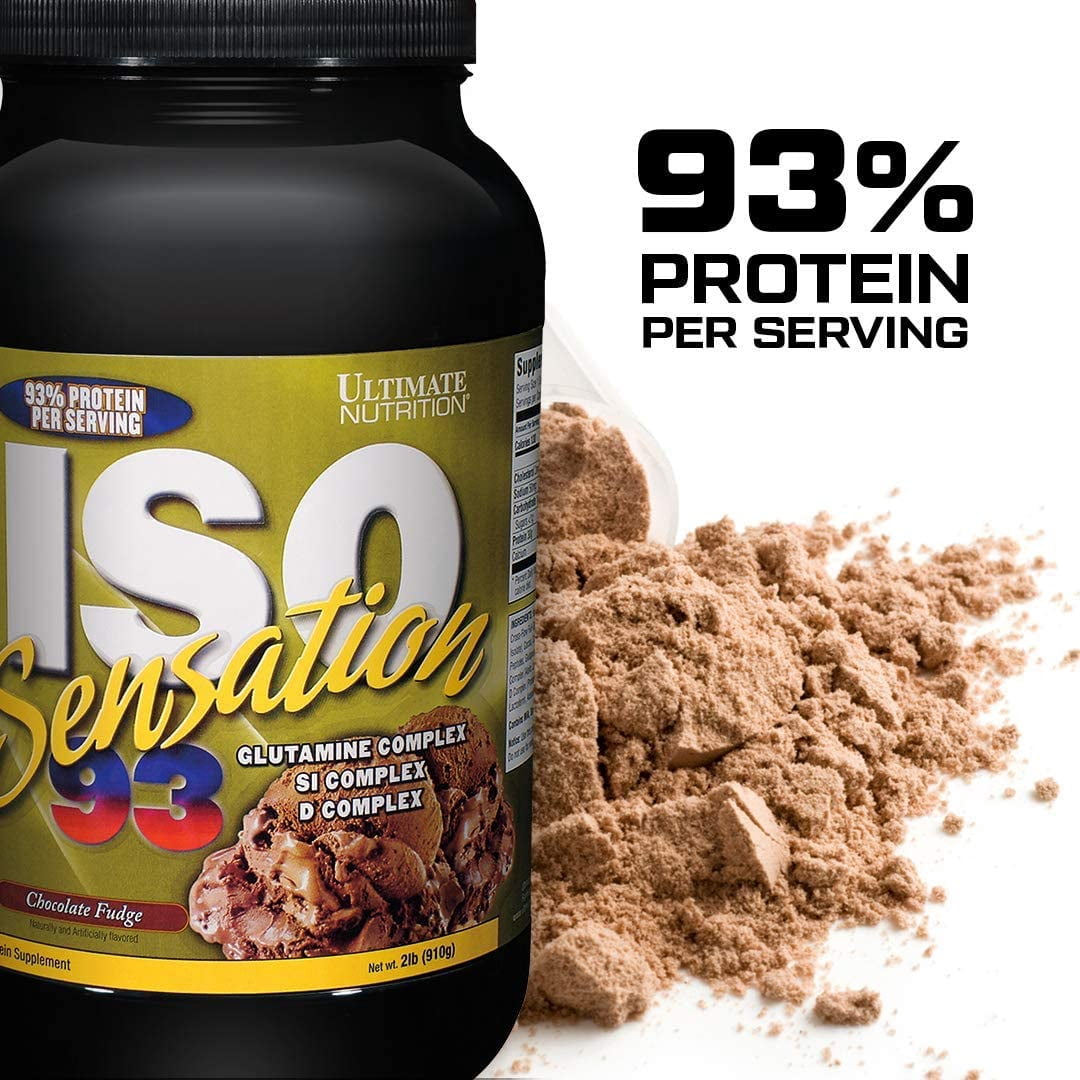 Ultimate Nutrition Iso Sensation 93 with Glutamine, Whey Protein Isolate Powder, 30 Grams of Protein, Low Carb Protein Shakes, Keto Friendly, 5 Pounds, Vanilla Bean Flavoured