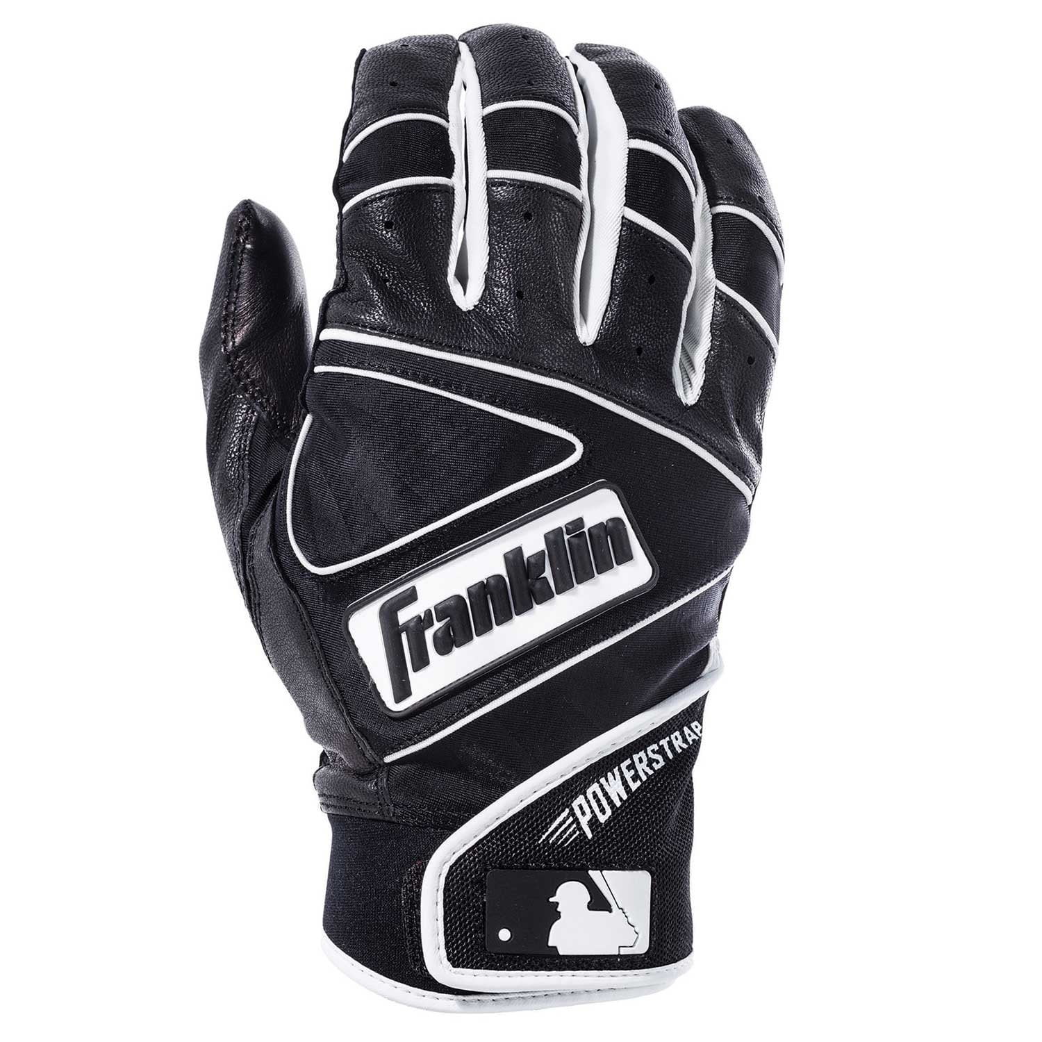 Franklin Adult Powerstrap Series Batting Gloves, Black, Adult X-Large