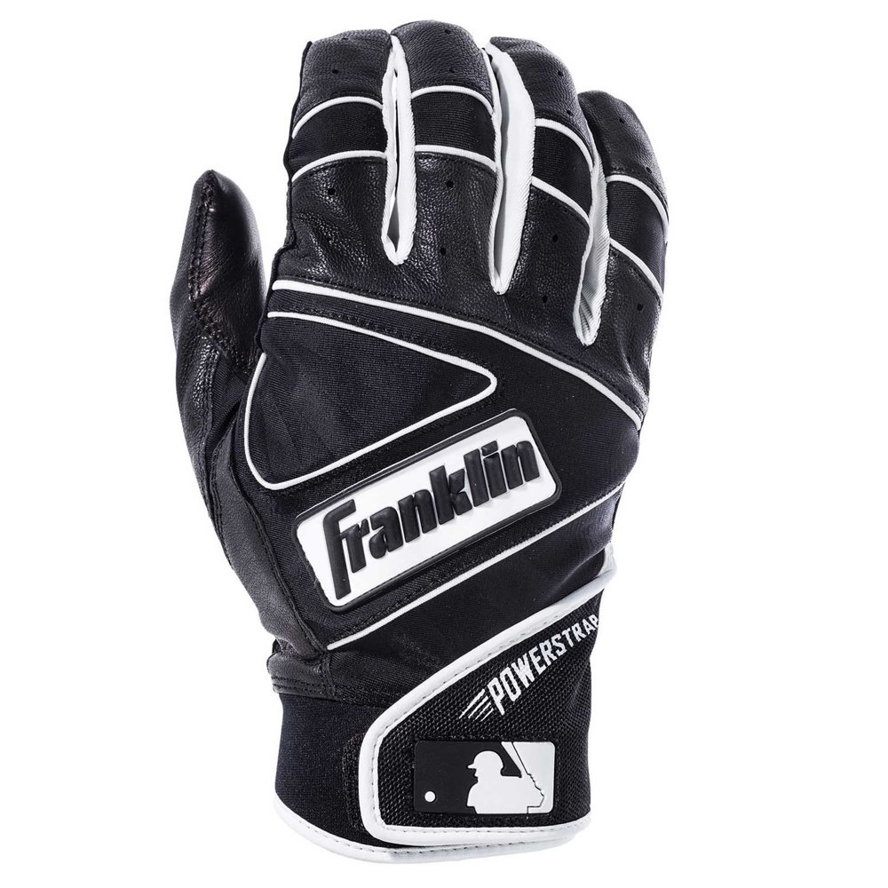 Franklin Adult Powerstrap Series Batting Gloves, Black, Adult XLarge