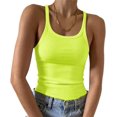 thumbnail image 1 of HSHDLDF Women's Sleeveless Tank Top Form Fitting Scoop Neck Ribbed Knit Basic Cami Shirts, 1 of 7