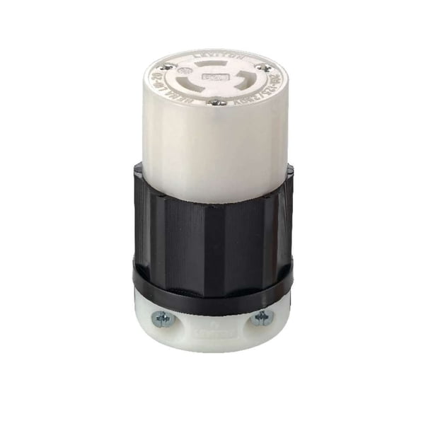Enchufe eléctrico Leviton, conector de bloqueo sin conexión a tierra, 20 A, 125/250 V