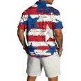 thumbnail image 4 of Men's US 250 Years Anniversary 2 Piece Summer Outfits Casual Patriotic Short Sleeve Button Down Shirt Beach 4th of July Loose Shorts Sets, 4 of 6