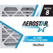 Aerostar 16x25x4(3 PACK) MERV 8 AC Furnace Air Filter, Pleated HVAC Filter, MPR 600 FPR 5, Allergen Defense, 3-Pack, Made in USA