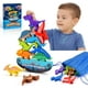 thumbnail image 2 of IPOURUP Juguetes de dinosaurios para niños de 3 a 5 años: juguetes Montessori apilables de madera para niños de 3 a 7 años, juego de competición de equilibrio para la familia, regalos ideales de Navid, 2 of 3