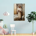 thumbnail image 4 of Jesus Holding The Lamb Wall Art Jesus - Our Faithful Shepherd Vintage Canvas Painting Gifts Canvas Painting Poster Wall Art Decorative Picture Prints Modern Decor 12x18inch(30x45cm), 4 of 6