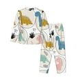 thumbnail image 2 of Uemuo Cute Dinosaurs Pattern Womens Pajama Sets,PJ Set for Women,Pajamas for Women Logo,Long Sleeve Pajama Set for Women,Soft Long Sleeve Top With Pants-Small, 2 of 9