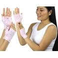 thumbnail image 4 of ToBeInStyle Women's Floral Lace Fingerless Gloves - One Size - Baby Pink, 4 of 6