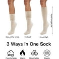 thumbnail image 2 of JIANFANG Slouch Socks for Women, 3 Pairs Soft Cotton Knee High Scrunch Tube Boot Socks, 2 of 7
