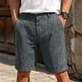 thumbnail image 2 of Wrtxtat Mens Casual Shorts Italian Style Adjustable Waist Front Button down Naples Shorts with Pockets Fashion Summer Beach Business Golf Shorts Dark Gray L, 2 of 8