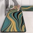 thumbnail image 2 of Kitchen Rugs Sets Of 2,Teal Gold Marble Pattern Anti Fatigue Kitchen Mat Rugs Non Slip Washable,Decorative Kitchen Floor Mats for Kitchen,Sink,Laundry,17"x47"+17"x47", 2 of 5