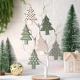thumbnail image 6 of BESTSKY 6Pcs Neutral Christmas Tree Ornaments 5.9 Inch Sage Green Hanging Decorations Boho Modern Silicone Christmas Ornaments with Ropes for Xmas Tree Winter Crafts, 6 of 7
