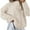 385Beige, variant on Sweaters for Women Crew Neck Cable Knit Sweater Ribbed Long Sleeve Knitted Pullover Sweater Alsol Lamesa