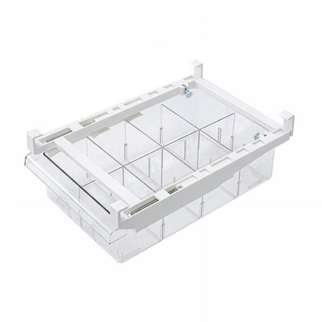 Bacs d'Organisateur de Réfrigérateur avec Poignée, Tiroir de Frigo Coulissant, Organisateur, Boîte de Rangement de Réfrigérateur Librement Tirable, Convient à l'Étagère du Frigo sous