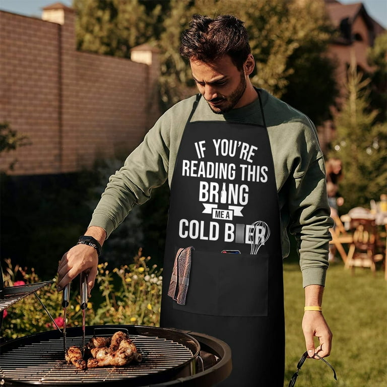 Funny Aprons for Men,Kitchen,Chef,Cooking,BBQ,Boyfriend Gifts,Gifts for Men  - Birthday,Gifts for Husband,Wife,Mom,Brother