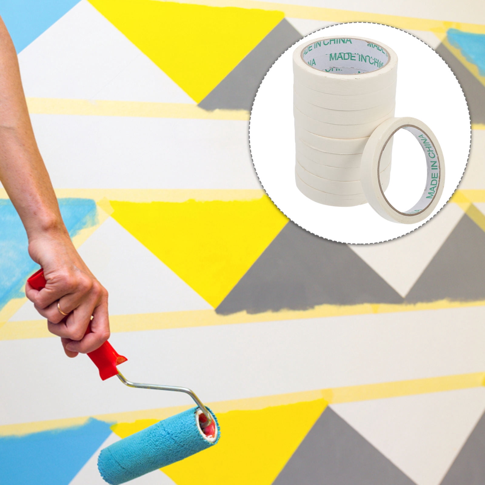 BEADCEST White Crepe Tape General Users White Single Side Adhesive Home Decoration 10 Pcs