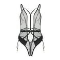 thumbnail image 1 of Gibobby Conjuntos de bragas de encaje Lenceria Mujer de una Pieza Erotica Baby Doll Sexy Conjunto de Ropa Interior Sensual para Mujer(Negro, 4XG), 1 of 5
