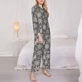 thumbnail image 3 of Haiem Sparkling Snowflakes Pattern Women’s Long-sleeve Sleepwear,Sleepwear Set,2-piece Loungewear Set,Soft PJs Comfy Nightwear with Pockets-XX-Large, 3 of 7