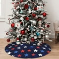 thumbnail image 4 of KLL 48" Christmas Tree Skirt Watercolor Stars1 Xmas Tree Skirts Mat for New Year Xmas Holiday Party Indoor Outdoor Home Decoration, 4 of 5