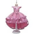 thumbnail image 3 of Vestido de fiesta para niñas, de tul, de princesa, con tutú y encaje, para boda, de noche, rosa, de 4 a 5 años, 3 of 5