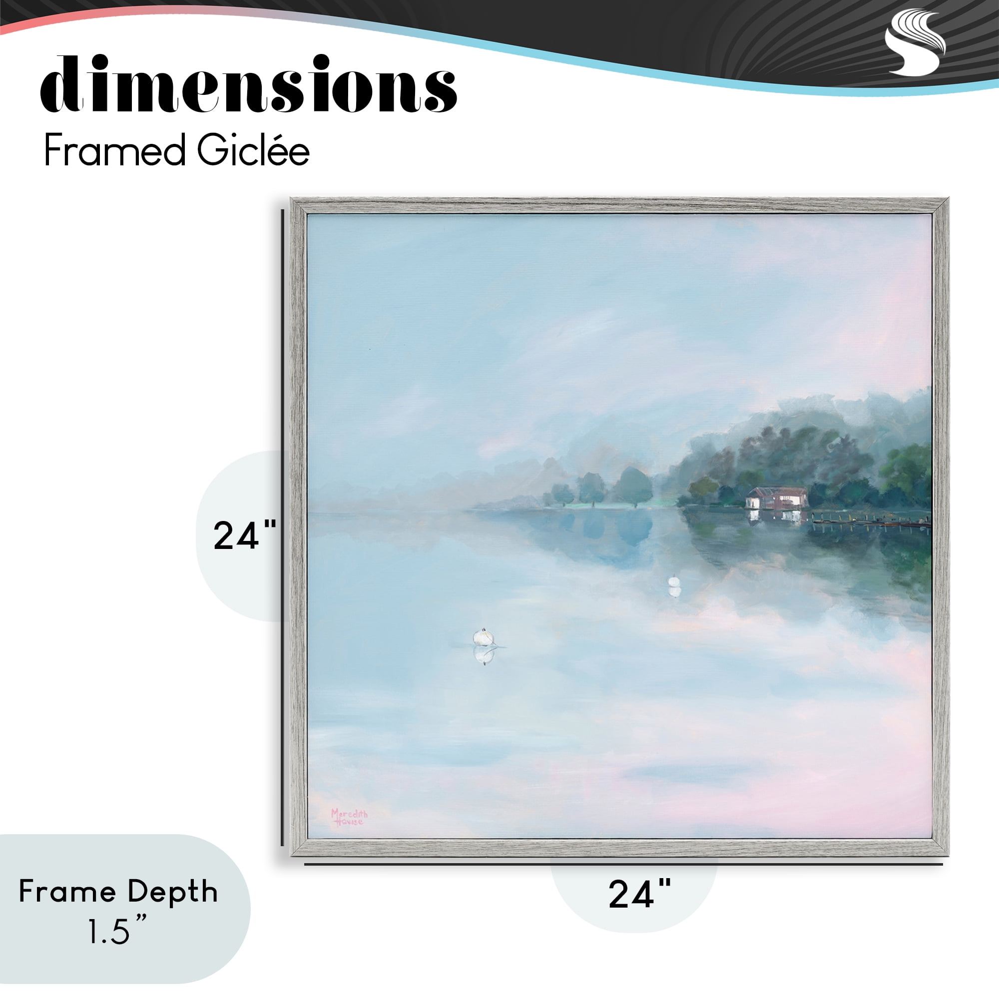 Stupell Industries Morning at Lake Windermere Gray Framed Giclee Art, design by Meredith Howse
