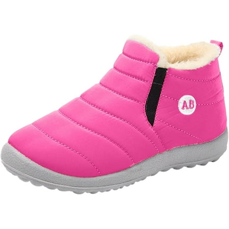 

QWZNDZGR Warm Lace-up Winter Snow Boots Ankle Boots House Crib Sneaker Shoes Girls Snow Boots Winter Shoes Fuzzy Boots