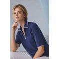 thumbnail image 2 of Jessica London Women's Plus Size Stretch Cotton Polo Tee, 2 of 6
