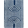 thumbnail image 2 of Hauteloom Noah Libe Living Room, Bedroom Soft Shag Striped Area Rug - High Shaggy Plush Pile - High Low - Boho Farmhouse - Gray, White, Blue - 5'3" x 7'3", 2 of 6