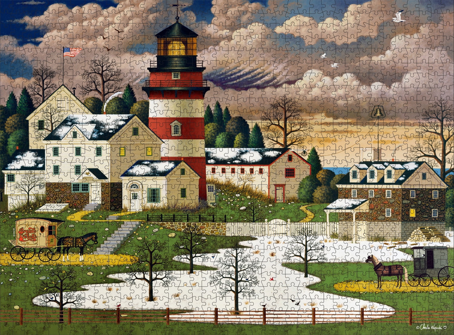 Buffalo Games Charles Wysocki Twilight Sentinel 1000-Piece 26.75 x 19.75-inch Interlocking Jigsaw Puzzle for Adults Ages 14+