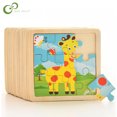 thumbnail image 2 of 4 piezas/lote de rompecabezas de madera 3D para niños, juguetes para niños, rompecabezas de dibujos animados de animales/tráfico, rompecabezas educativos para bebés, venta al por mayor GYH, 2 of 4