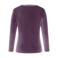 thumbnail image 7 of Aboser Womens Long Sleeve Velvet Tops Plus Size Crewneck Shirts Comfy Casual Basic Tees Solid Color Plain Blouse Loose Fit Soft Pullover Shirt, 7 of 7