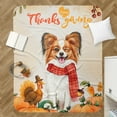 thumbnail image 4 of Happy Thanksgiving Papillon with Turkey Pumpkins Autumn Vibes Cozy Sherpa Blanket Pap Butterfly Dog Lover Warm Soft Throw Blanket - 12018, 4 of 5