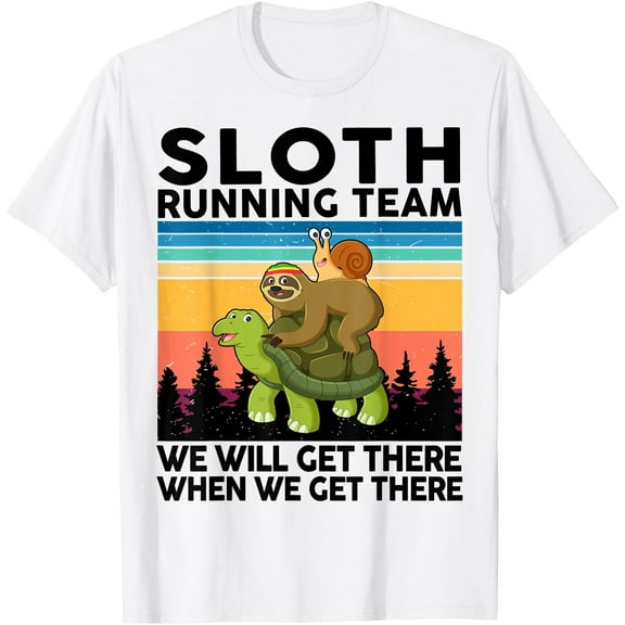 Funny Running Sloth Team Chill Attitude Unisex T-Shirt for Men Women Kids Toddler