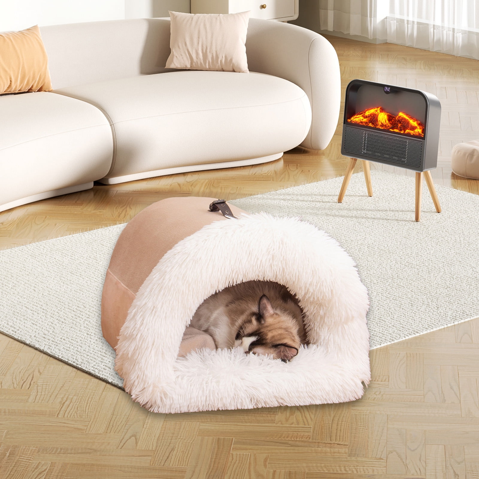 TaTaai 2Pcs Dog Houses Soft Indoor Enclosed Tent Huts Warm Cave Dog Kennel House Type Winter Warm Small Dog Teddy Four Seasons Universal Removable and Washable Dog House Cat Nest Bed Pet Supplies