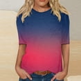 thumbnail image 2 of TOWMUS Elbow-Length Womens Summer Tops Soft Cool Gradient Casual T-shirts Crew Neck Workout Shirt Loose Pullover, 2 of 4