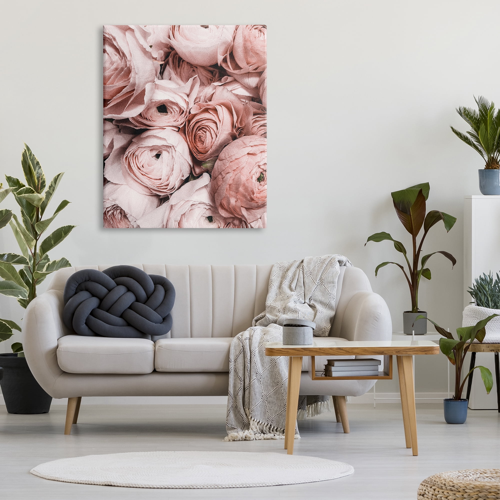 Stupell Industries Pink Muted Peonies Botanical & Floral Photography Gallery Wrapped Canvas Art Print Wall Art, 36 x 48