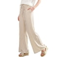 thumbnail image 5 of UAMVSH Women's Striped Casual Pants Comfy Elastic Waist Wide Leg Pants Fashion Loose Drawstring Lounge Trousers with Pockets, 5 of 7