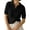 Black, variant on QIUYI Women's Short Sleeve Pullover Sweater Lapel V-Neck Cable Knit Casual Shirt Lightweight Soft Going Out Top